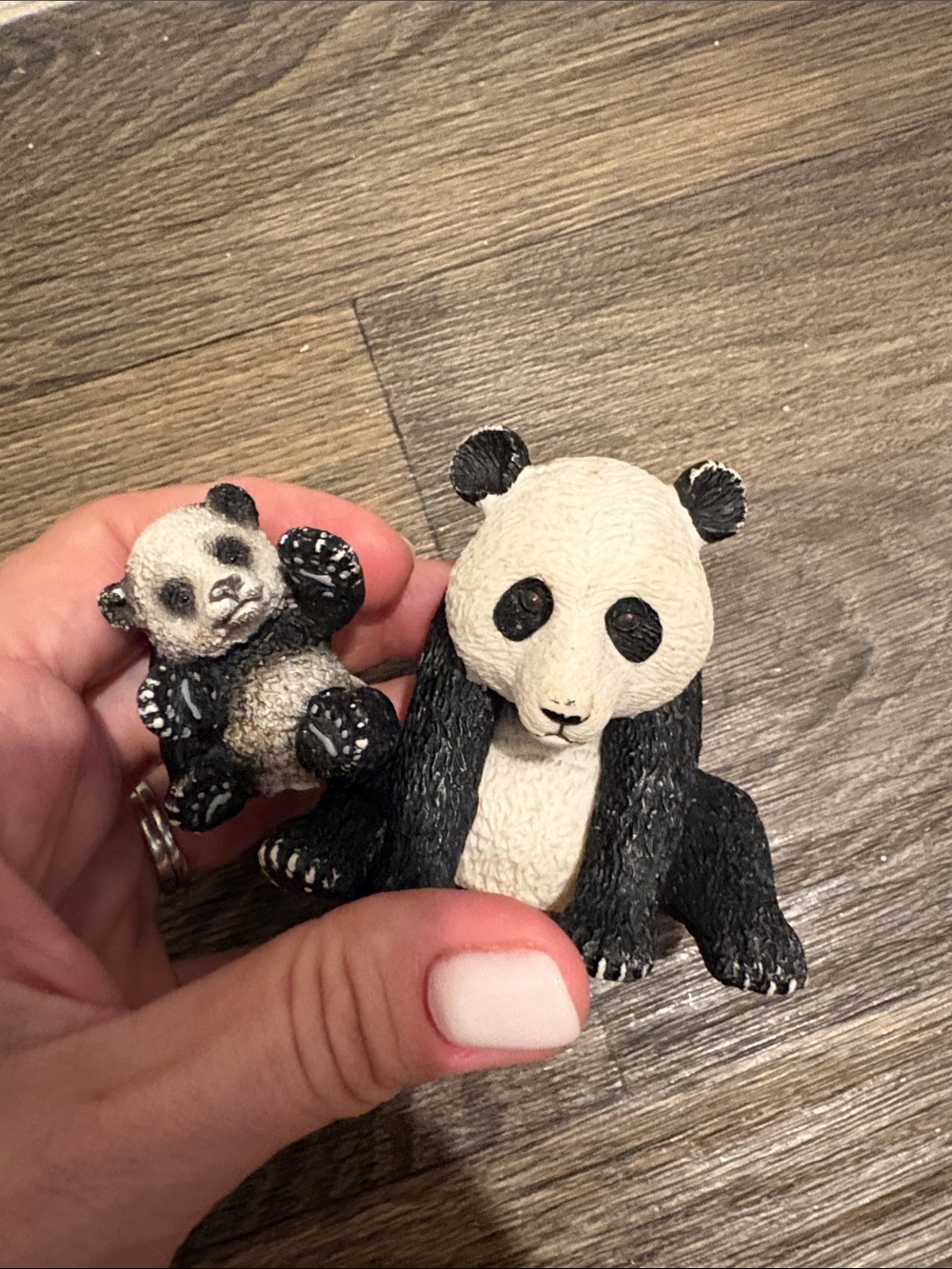 FREE in bundle 2 Black and White Panda Toy Figurine Set - Cute Playset